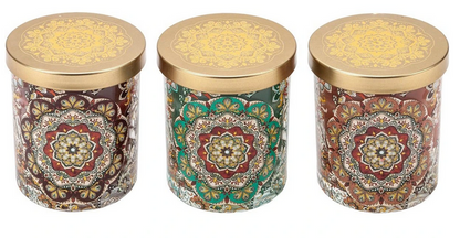 Duftkerzen im Glas "Mandala" 3er-Set