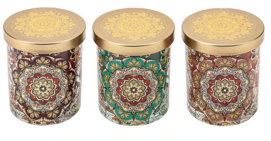 Duftkerzen im Glas "Mandala" 3er-Set
