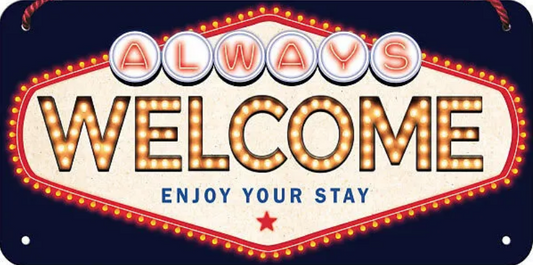 Hängeschild. Welcome