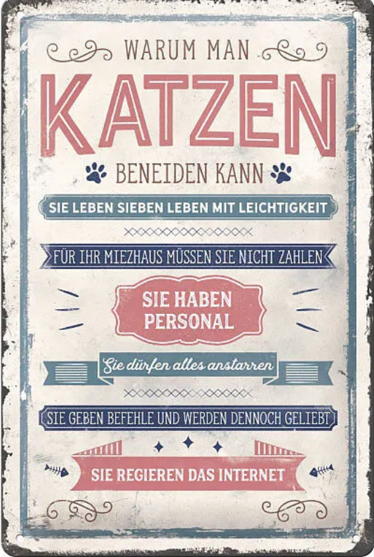 Blechschild 20x30cm PfotenSchild - Warum