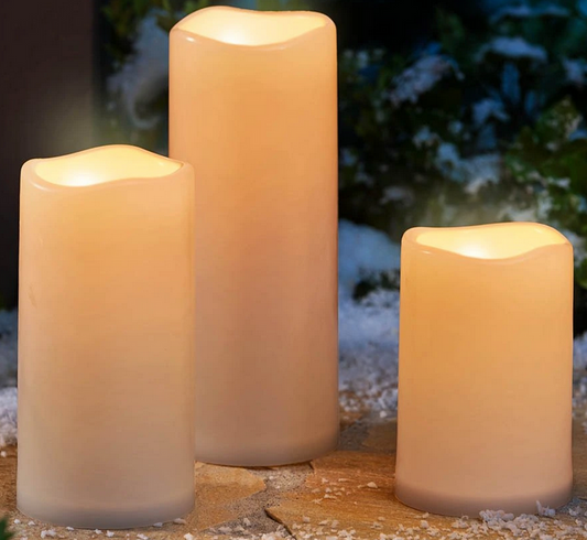 LED-Kerzen in Jumbogrösse, 3er-Set