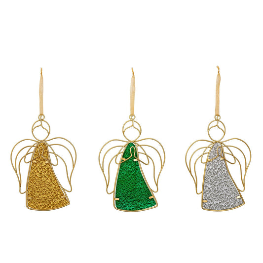 Hängedeko Glasengel "Frohe Botschaft", 3er-Set