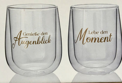 Doppelwandige XXL Gläser Moment & Augenblick 2er-Set