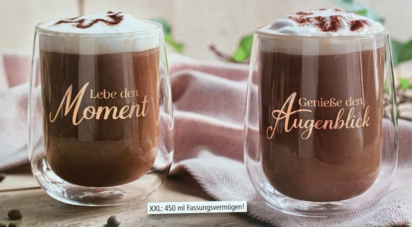 Doppelwandige XXL Gläser Moment & Augenblick 2er-Set