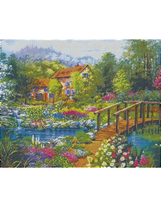 Diamond Painting "Haus am Weiher" 50 x 40 cm