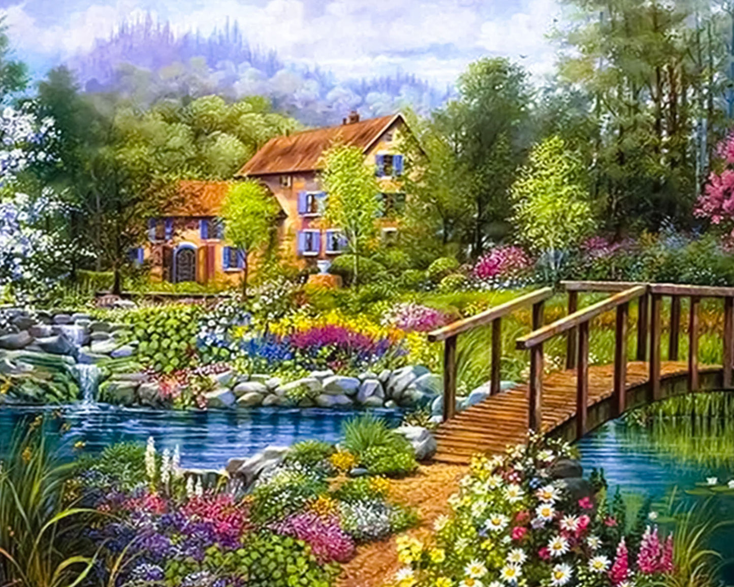 Diamond Painting "Haus am Weiher" 50 x 40 cm