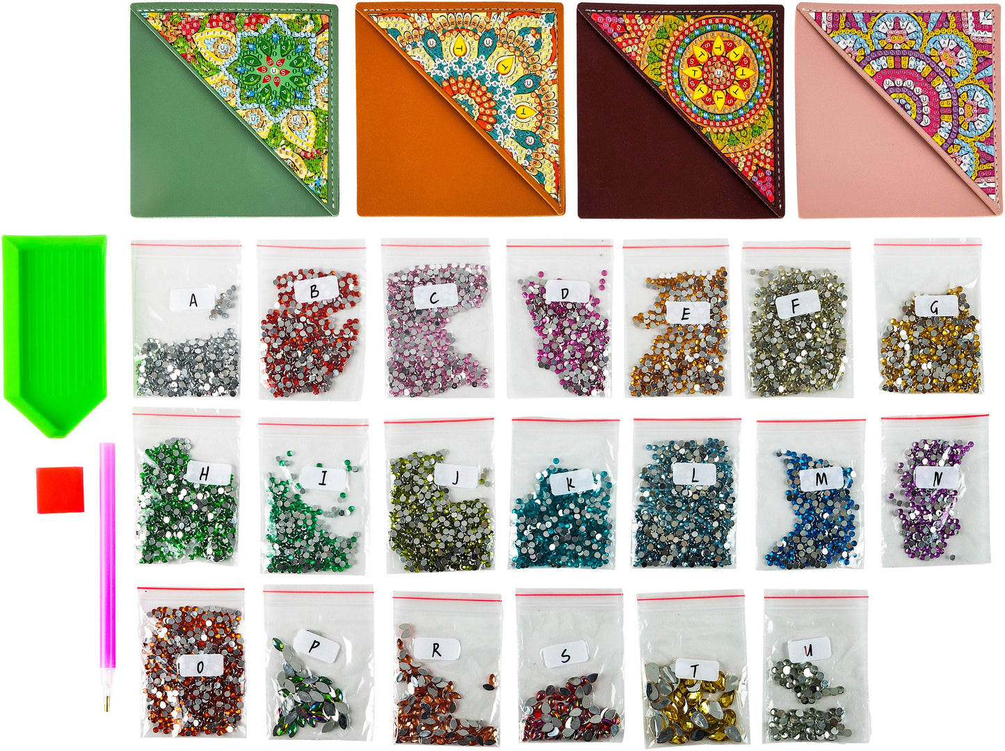 Bastelset Diamond Painting Lesezeichen 4er-Set