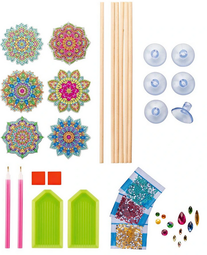 Diamond Painting Bastelset Blumendekostecker 6er-Set