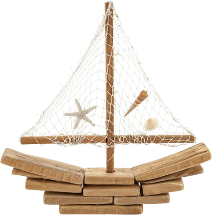 LED-Deko "Treibholzboot"