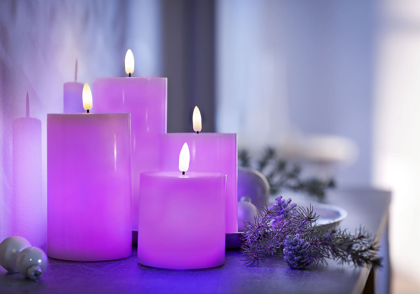 LED-Kerzen "Rainbow" 4er-Set