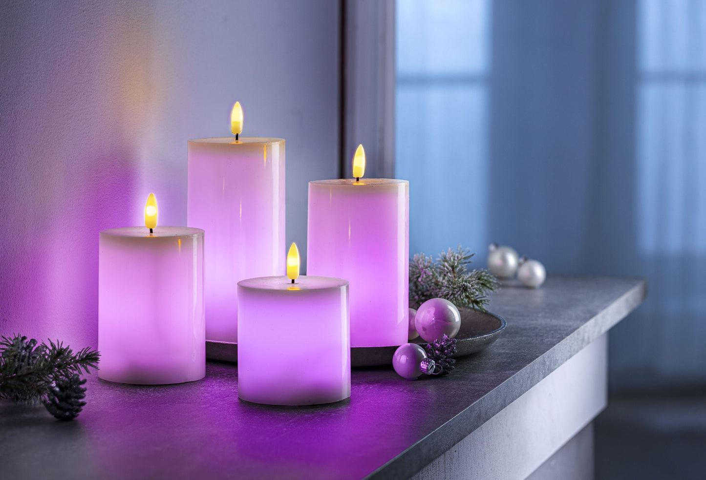 LED-Kerzen "Rainbow" 4er-Set