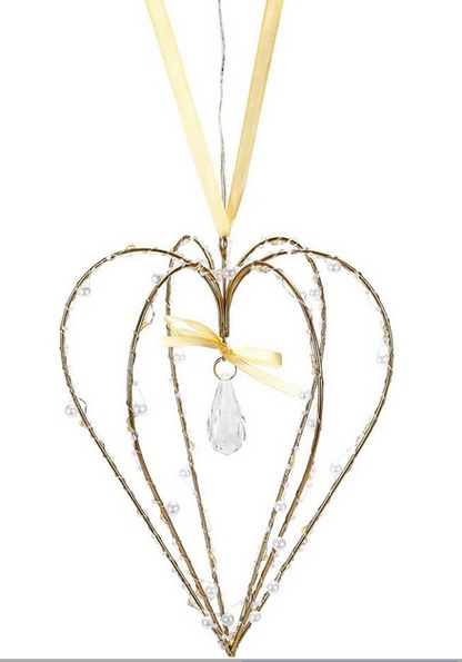 LED-Hängedeko "Golden Heart" 30 LEDs