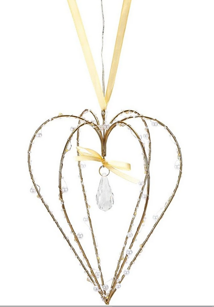 LED-Hängedeko "Golden Heart" 30 LEDs