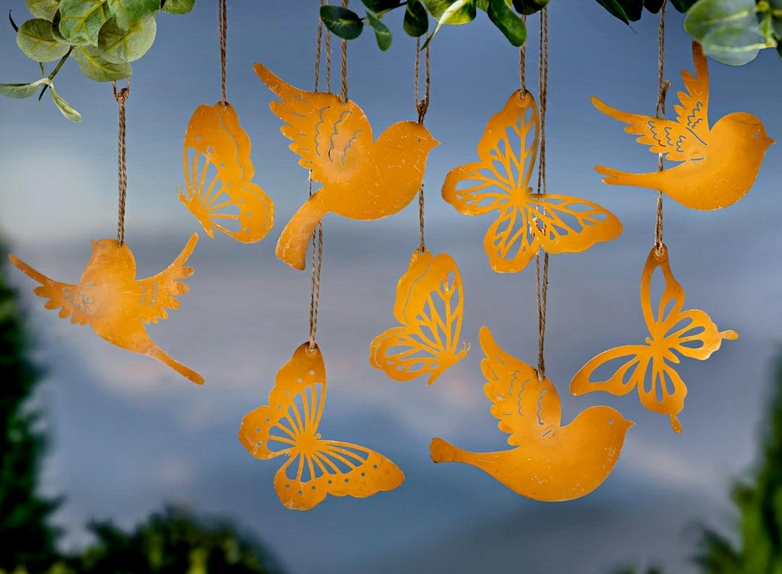 Dekohänger "Vögel & Schmetterlinge" 9er-Set