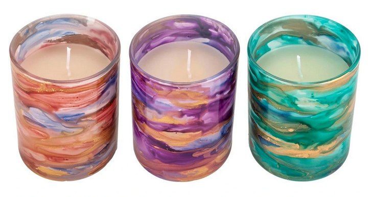 Duftkerzen im Glas " Marmor" 3er-Set