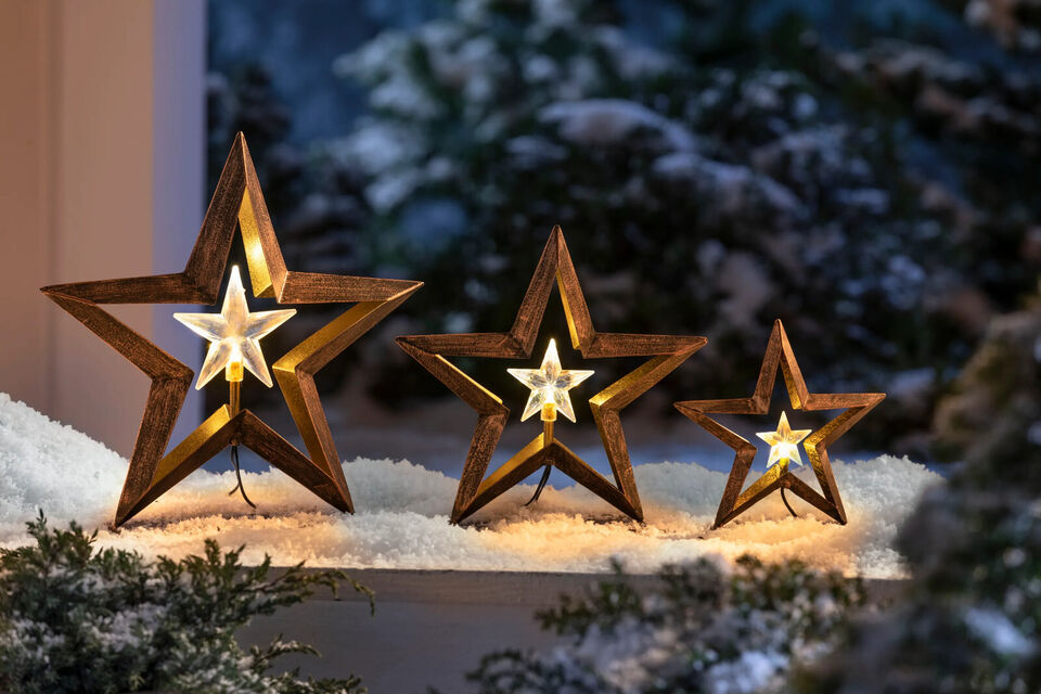 LED-Deko "Shiny Star" 3er-Set