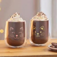 Doppelwandige XXL Gläser "Katze" 2er Set