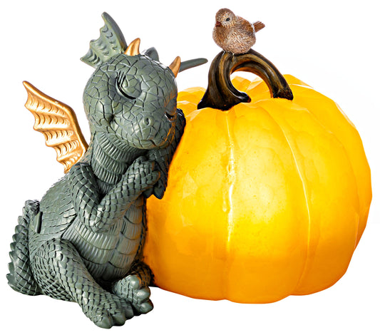 Drache "Zucca" mit LED-Kürbis