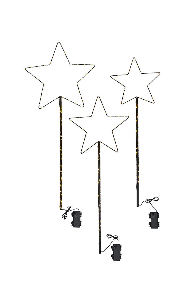 LED-Gartenstecker "Sternenglanz" 3er-Set