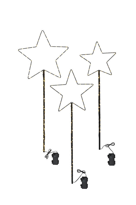LED-Gartenstecker "Sternenglanz" 3er-Set