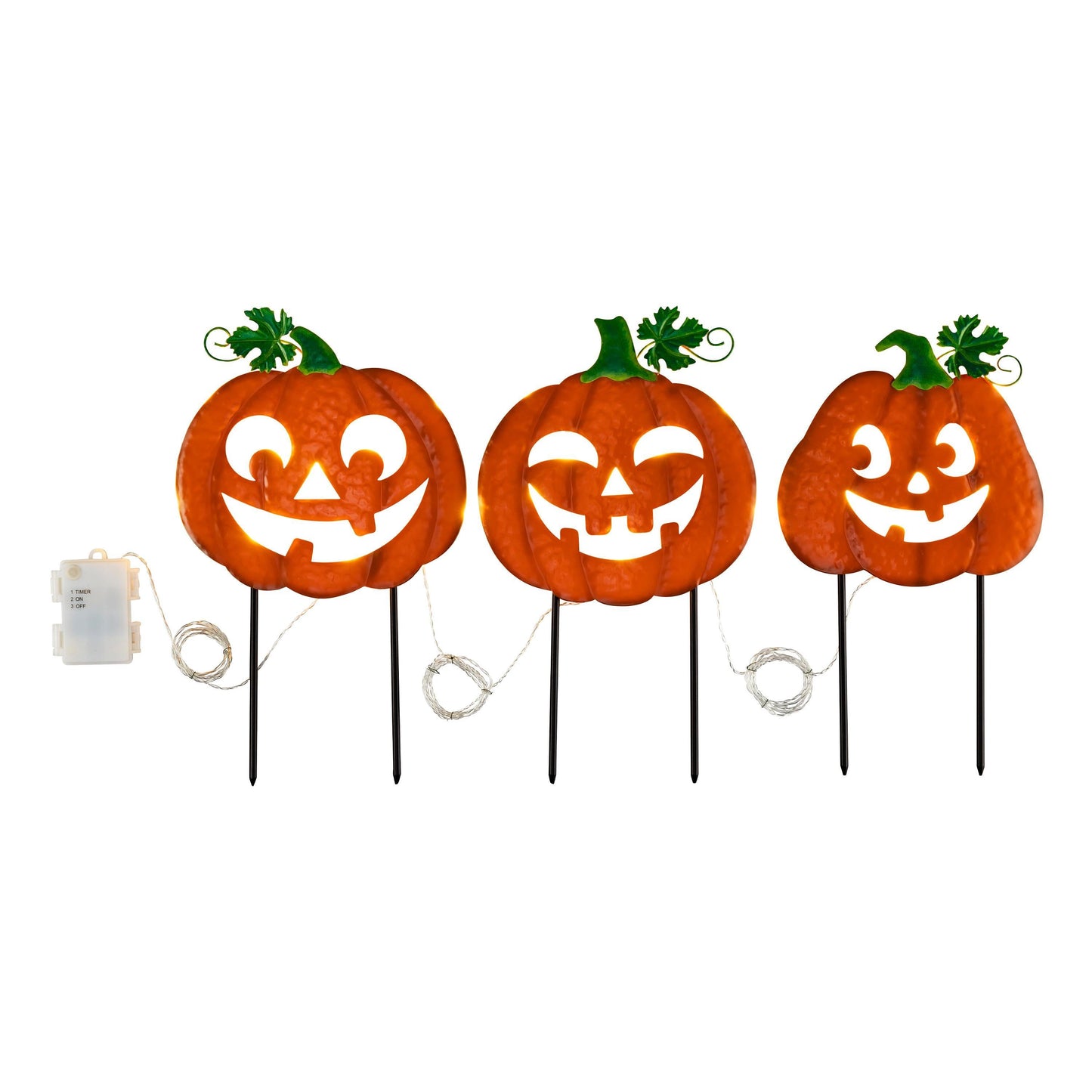 LED-Gartenstecker "Kürbisse" 3er-Set