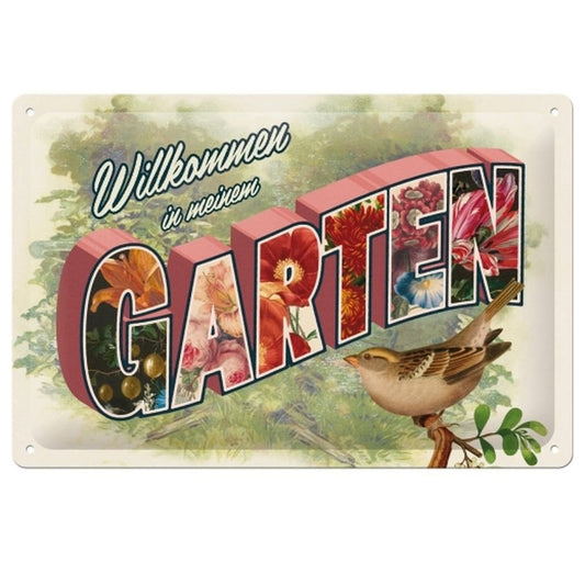 Blechschild 20x30cm. Willkommen in meine