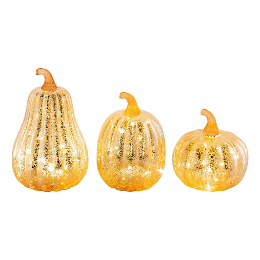 LED-Stimmungsleuchten "Kürbis" 3er-Set