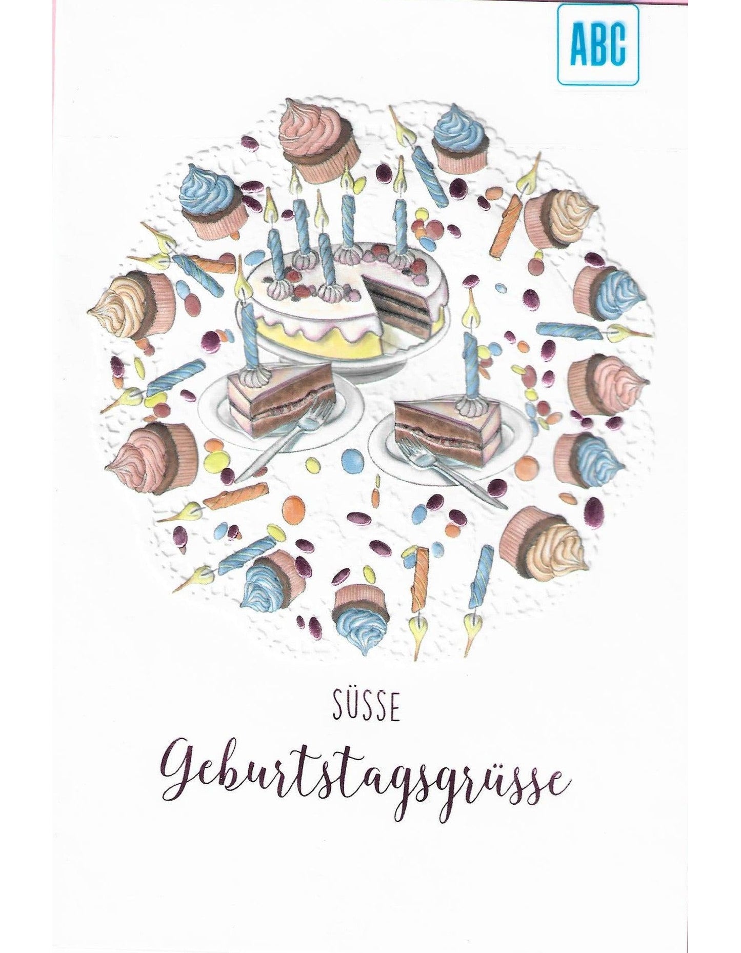 Glückwunschkarte "Süsse Geburtstagsgrüsse" B6
