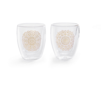 Doppelwandige Gläser "Mandala", 2er Set