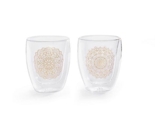Doppelwandige Gläser "Mandala", 2er Set