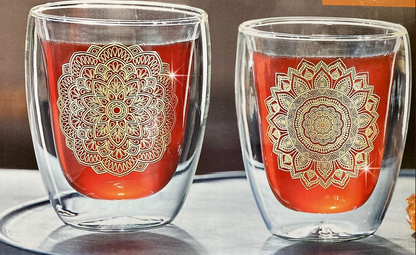 Doppelwandige Gläser "Mandala", 2er Set