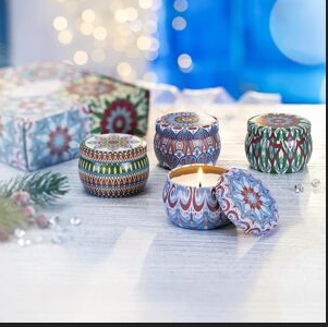 Geschenkset Duftkerzen "Senta" in Dose, Sojawachs, 4er-Set