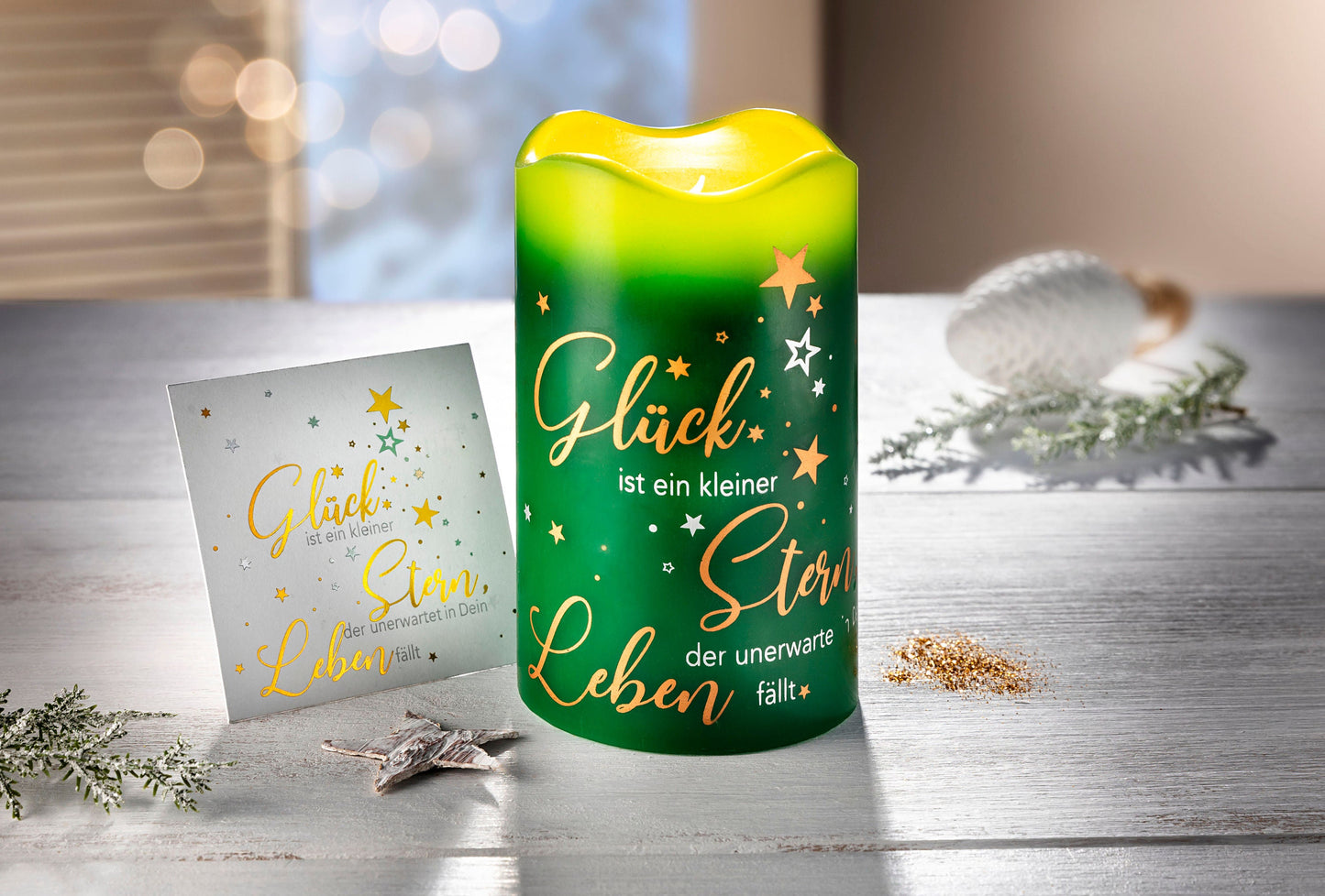Geschenkset LED-Kerze Sternstunden
