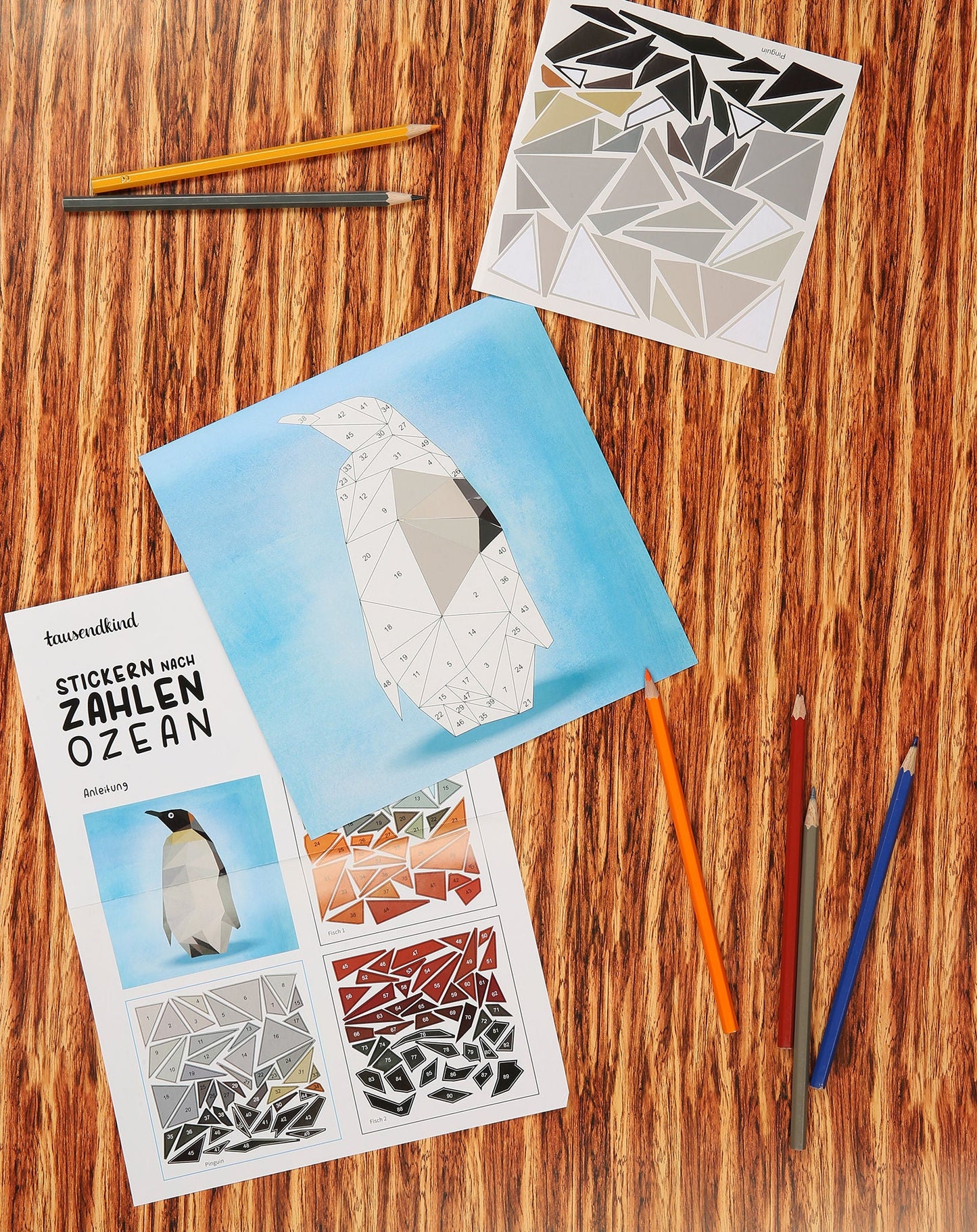 Mosaikbastelset Stickern nach Zahlen OZEAN