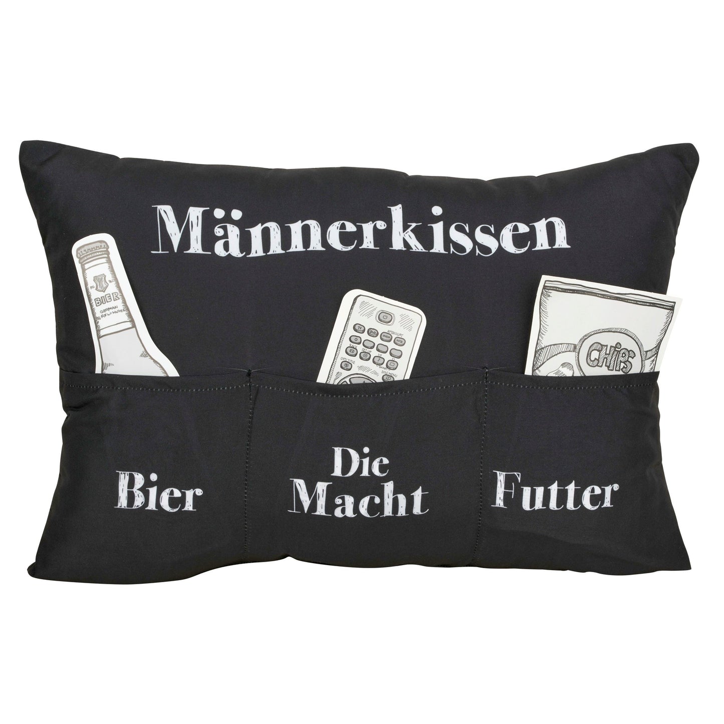 Kissen "Männerkissen" schwarz, 49 x 35 cm