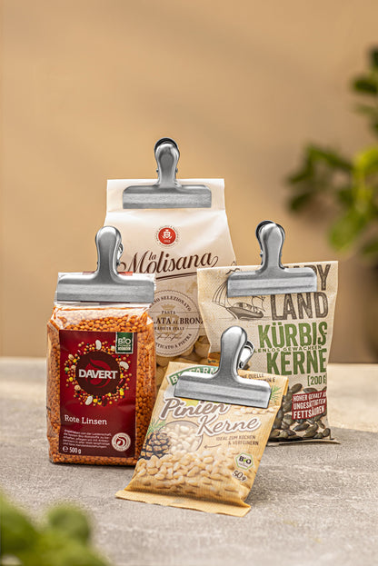 Verschlussklammern Edelstahl, 4er-Set