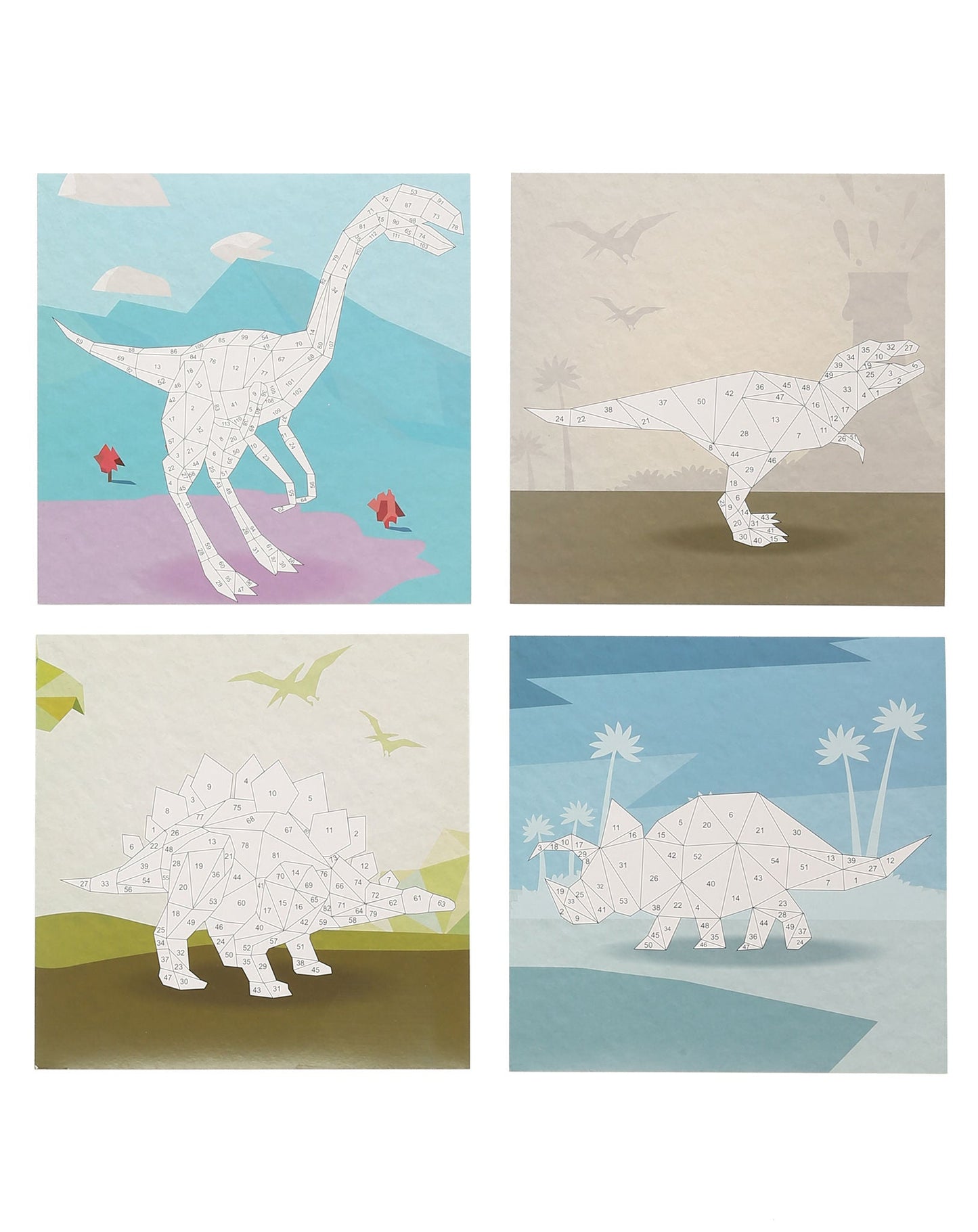 Mosaikbastelset Stickern nach Zahlen DINOSAURIER