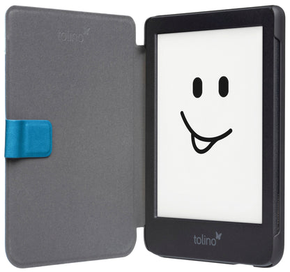 tolino shine/shine color, Schutztasche in Lederoptik (Motiv:lightblue)