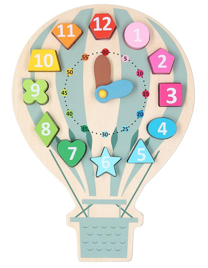 Lernuhr HEIssLUFTBALLON aus Holz