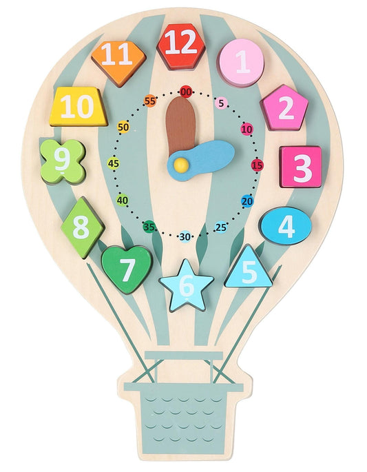 Lernuhr HEIssLUFTBALLON aus Holz