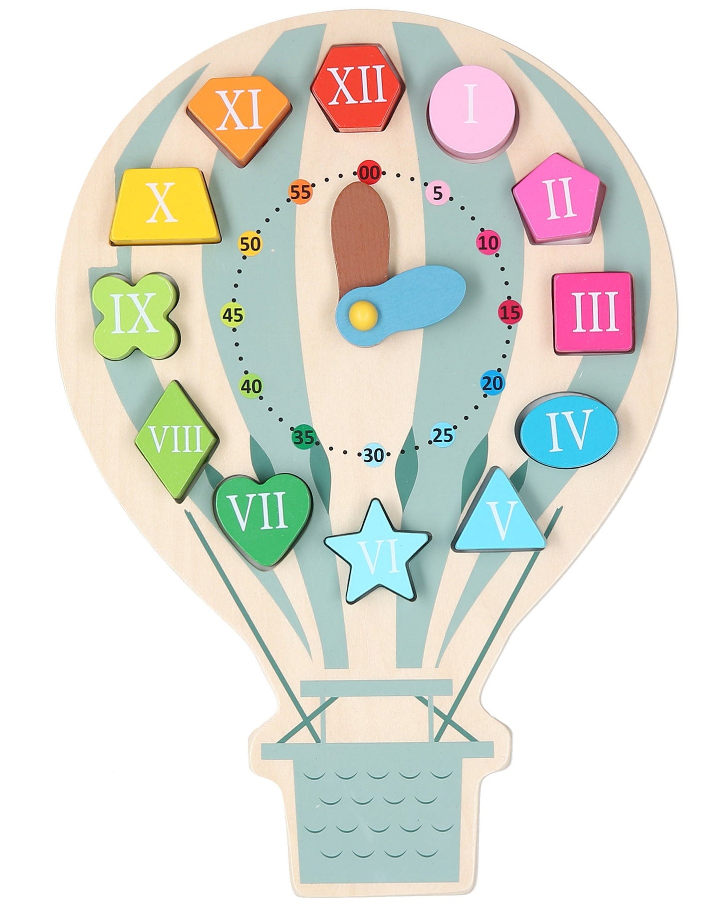 Lernuhr HEIssLUFTBALLON aus Holz