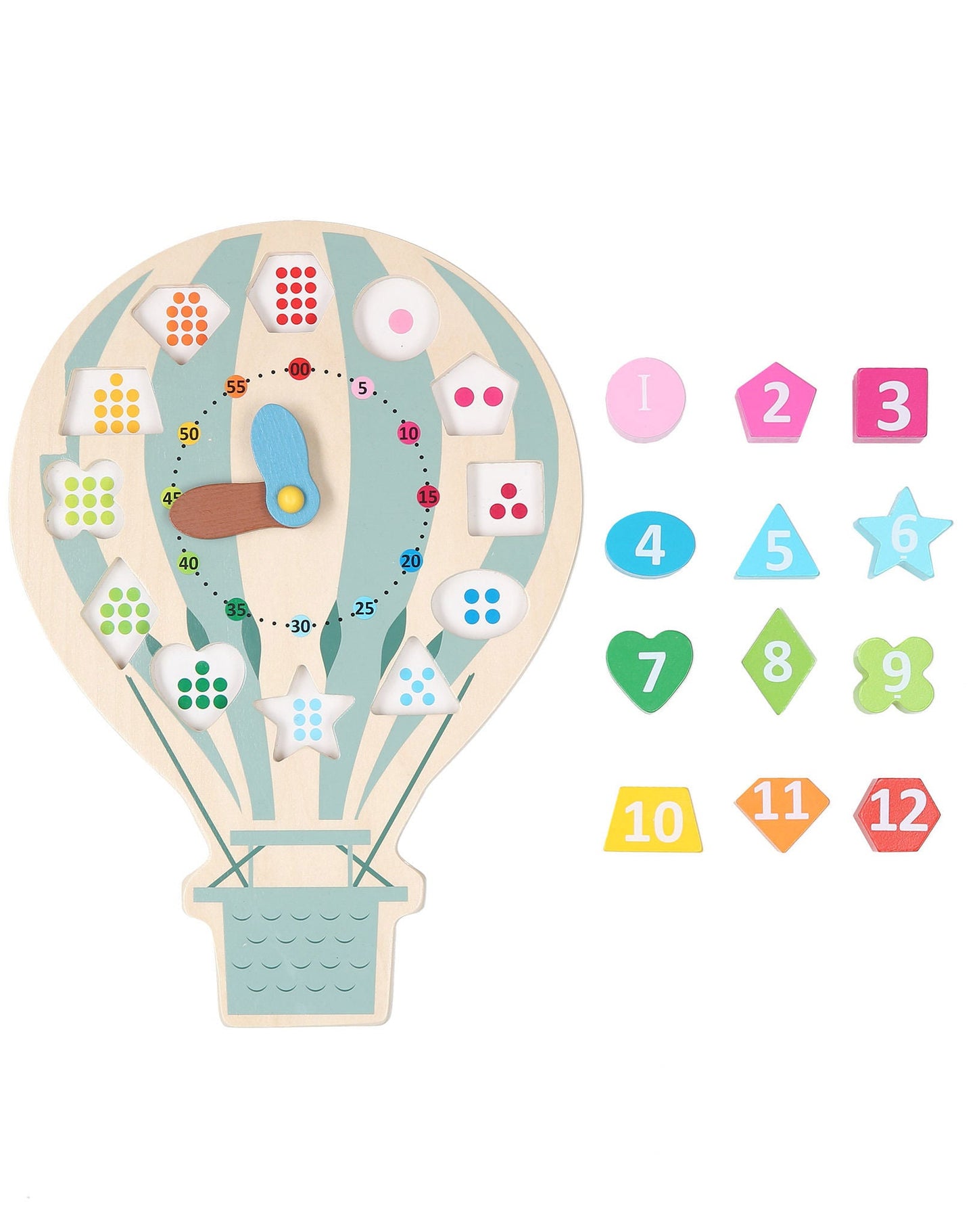 Lernuhr HEIssLUFTBALLON aus Holz