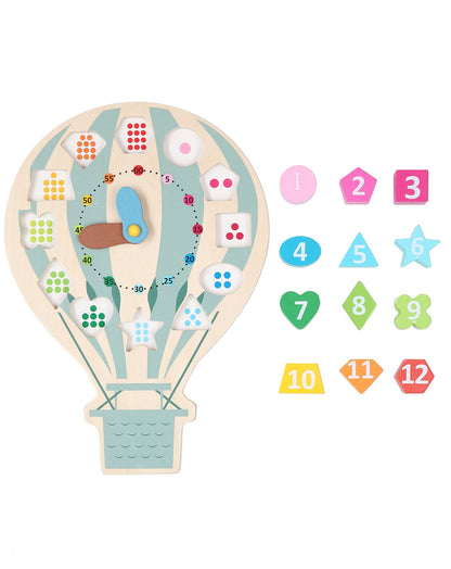 Lernuhr HEIssLUFTBALLON aus Holz