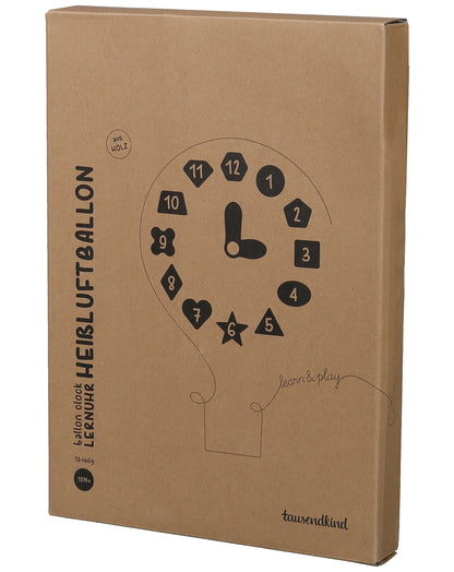Lernuhr HEIssLUFTBALLON aus Holz