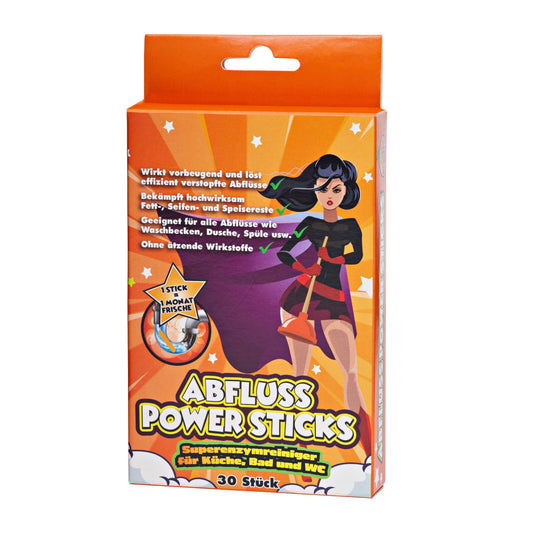 Abfluss Power Sticks Orange, 30 Stück