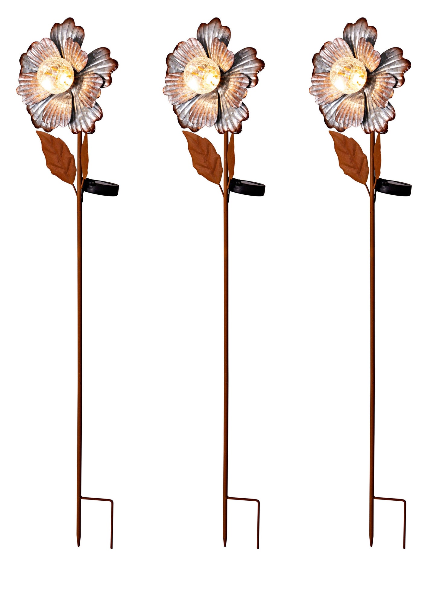 Solar-Gartenstecker "Blumentrio" 3er-Set