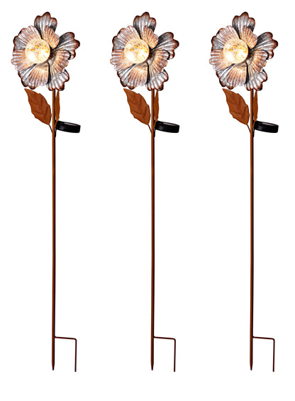 Solar-Gartenstecker "Blumentrio" 3er-Set