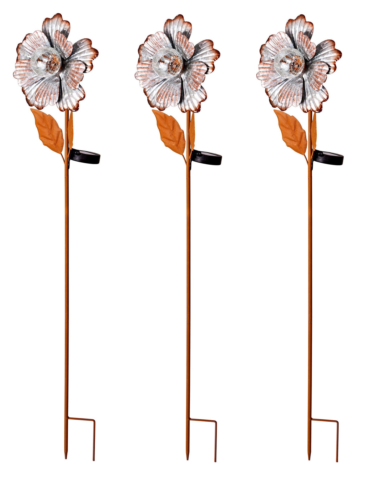 Solar-Gartenstecker "Blumentrio" 3er-Set