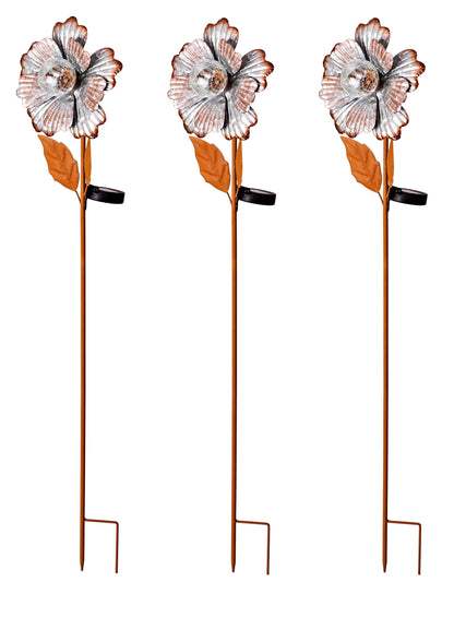 Solar-Gartenstecker "Blumentrio" 3er-Set
