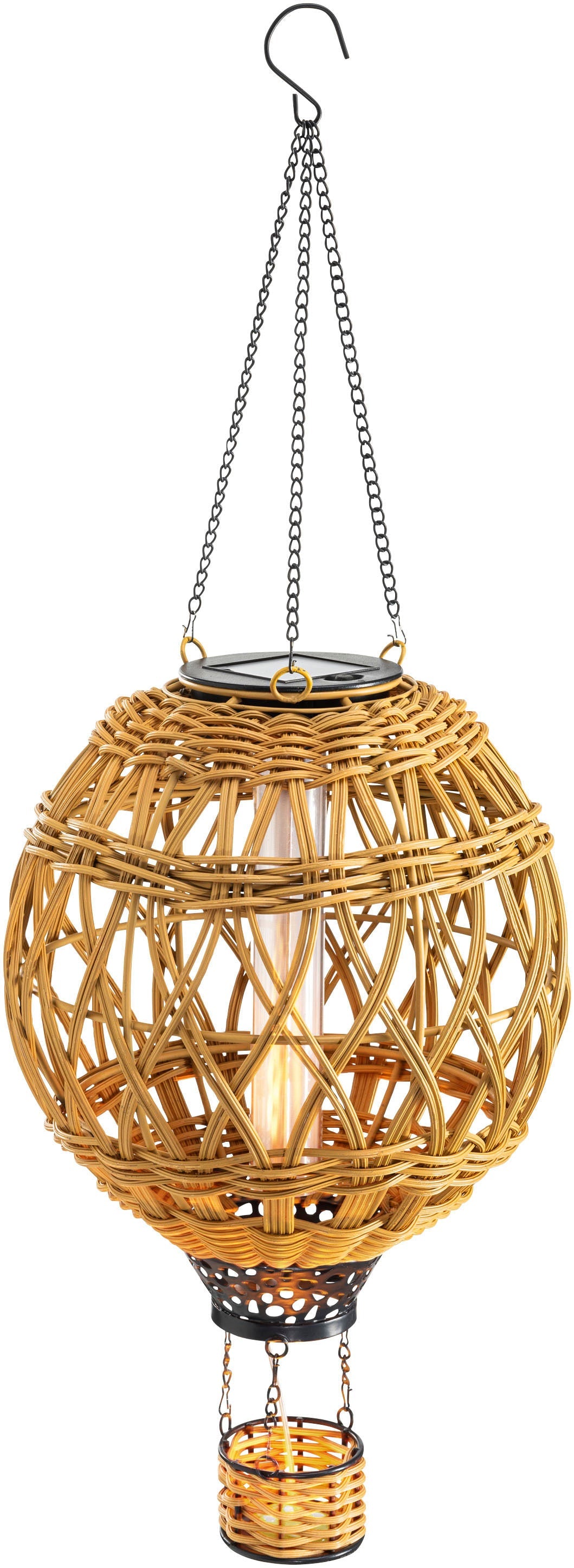Solar-Hängedeko "Heissluftballon" Rattan